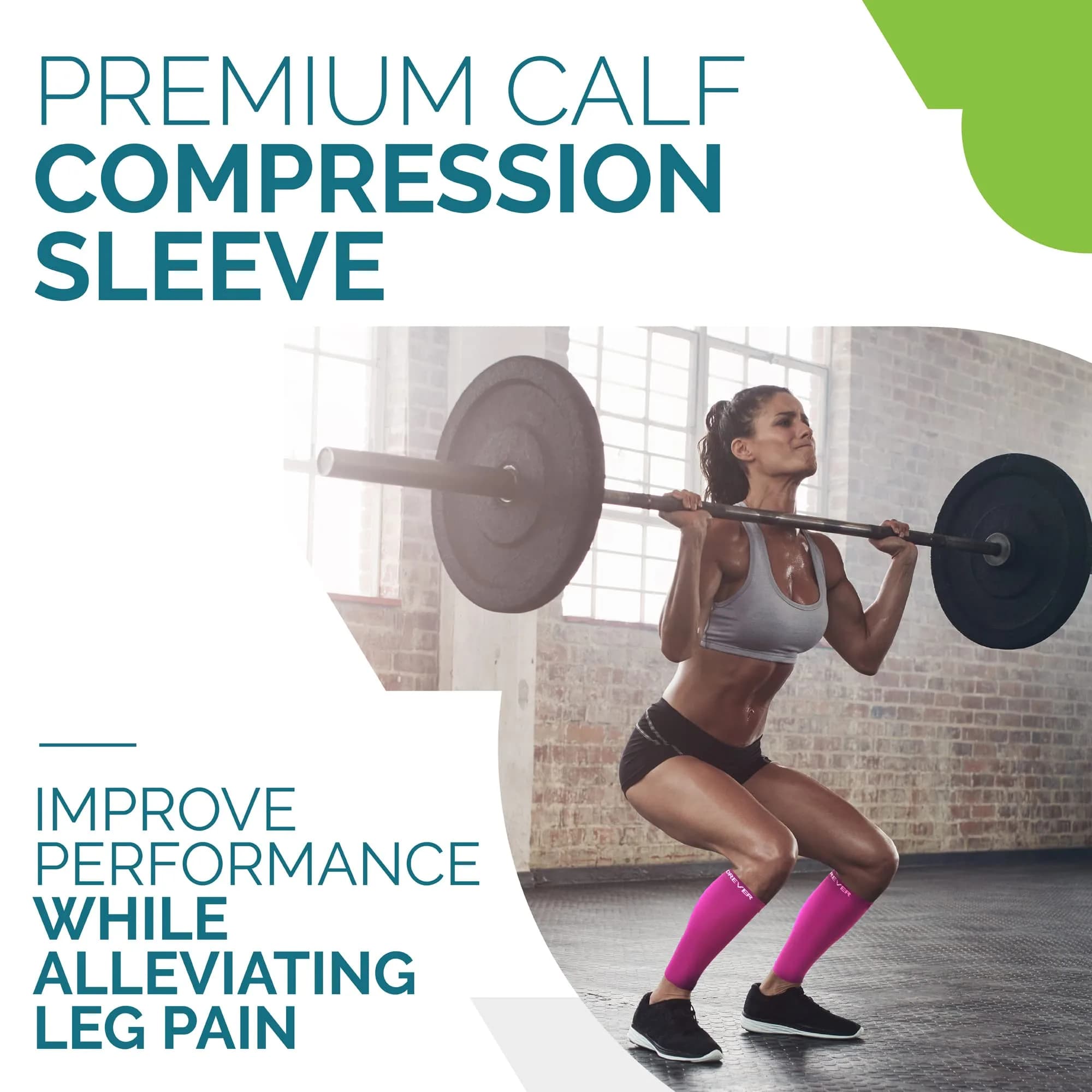 Run Forever Calf Compression Sleeve Small Pink | 20-30mmHg Graduated Compression for Pain Relief & Recovery - view 3