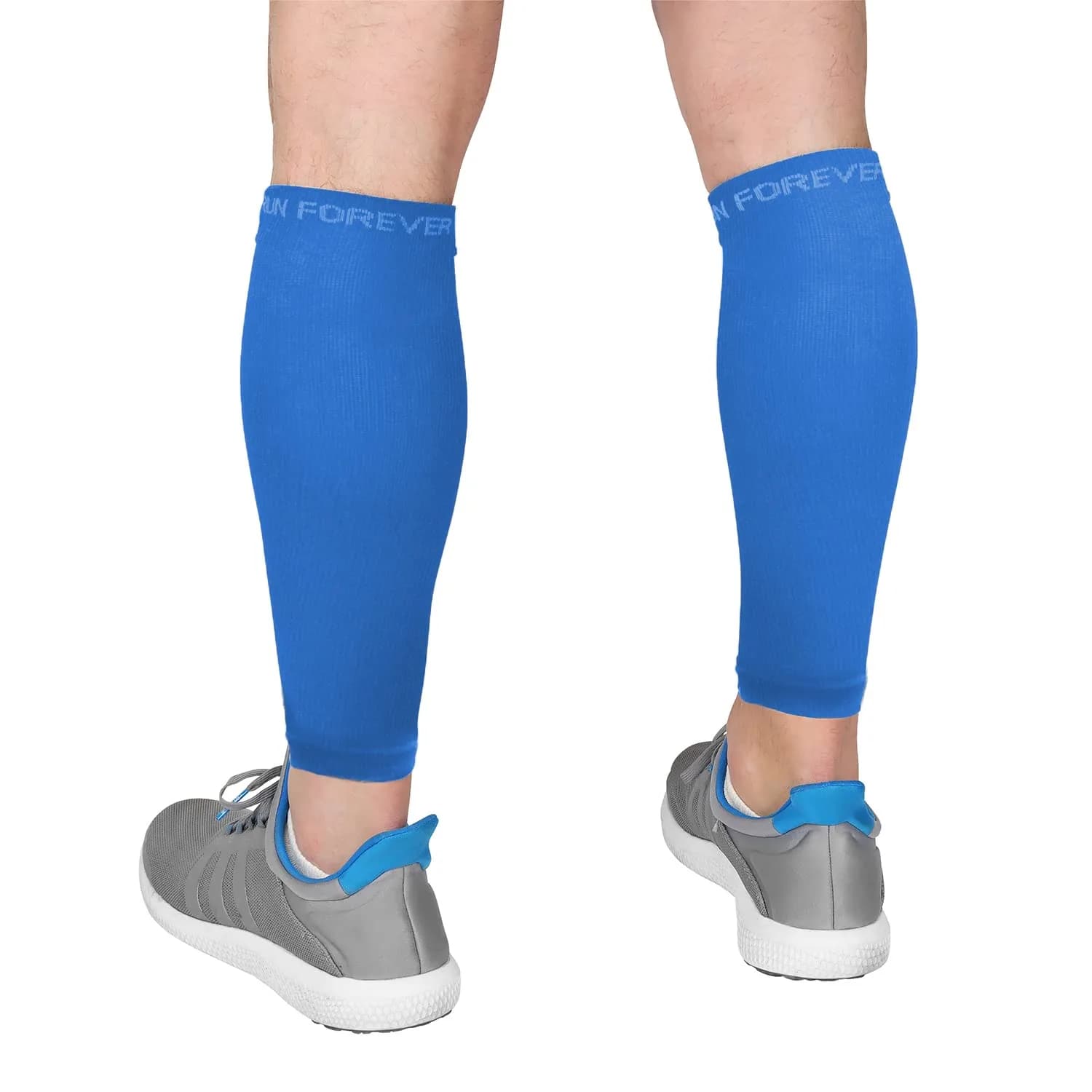 Run Forever Small Blue Calf Compression Sleeve | Graduated 20-30mmHg for Pain Relief & Recovery - main product image