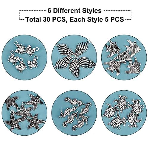 PH PandaHall Ocean Animal Charms 30pcs | Summer Sea Creatures Pendant for Jewelry thumbnail 7
