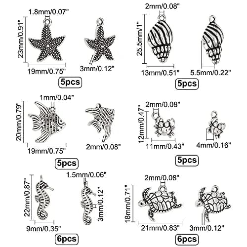 PH PandaHall Ocean Animal Charms 30pcs | Summer Sea Creatures Pendant for Jewelry thumbnail 3