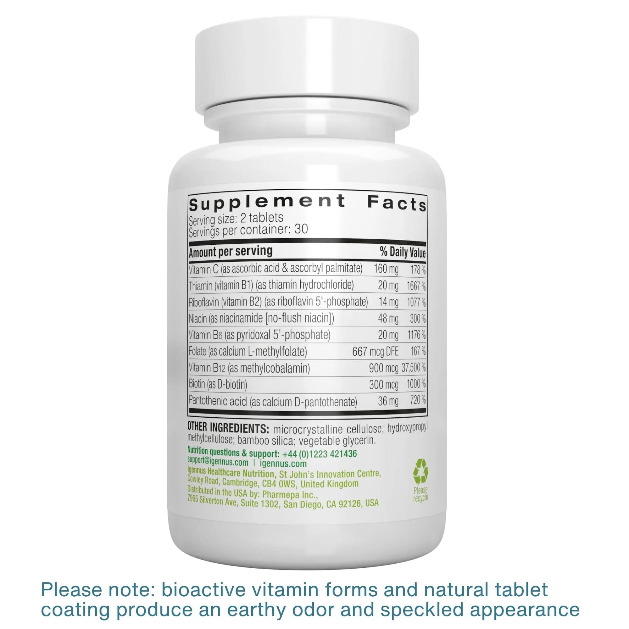Igennus High Absorption Super B-Complex Tablets 60 Count (2 Month Supply) | Methylated B Vitamins for Energy & Mood - view 6