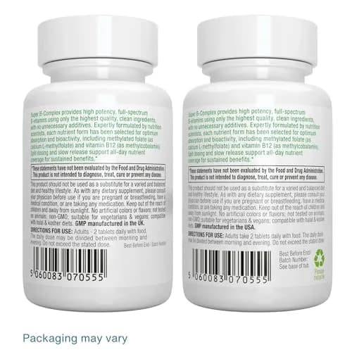 Igennus High Absorption Super B-Complex Tablets 60 Count (2 Month Supply) | Methylated B Vitamins for Energy & Mood thumbnail 8