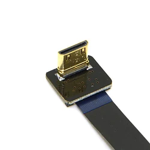 cablecc 90 Degree Down Angled Mini HDMI to HDMI FPC Flat Cable 50cm (1.6ft) | Soft & Flexible for Aerial Photography Drones thumbnail 4