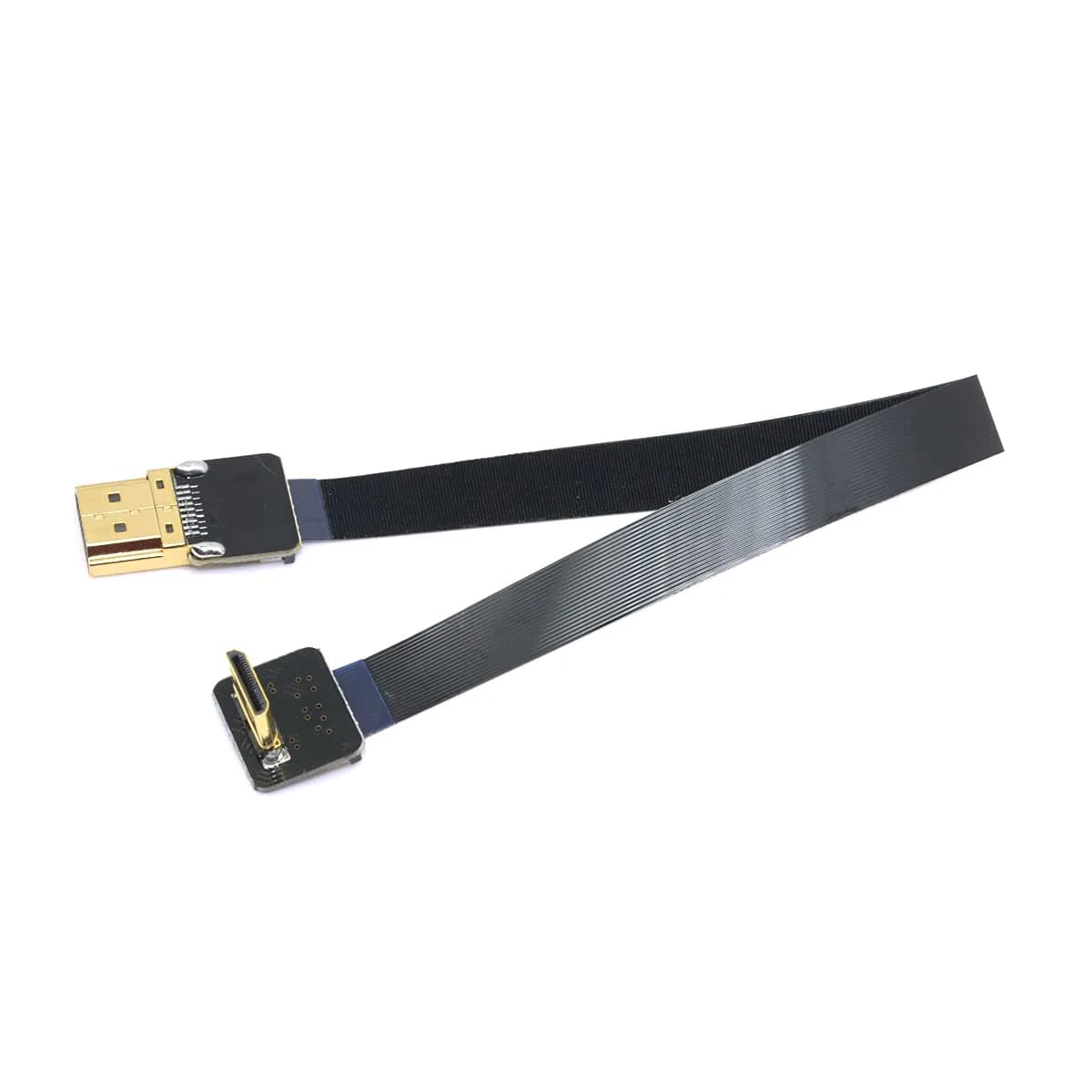 cablecc 90 Degree Down Angled Mini HDMI to HDMI FPC Flat Cable 50cm (1.6ft) | Soft & Flexible for Aerial Photography Drones - main product image