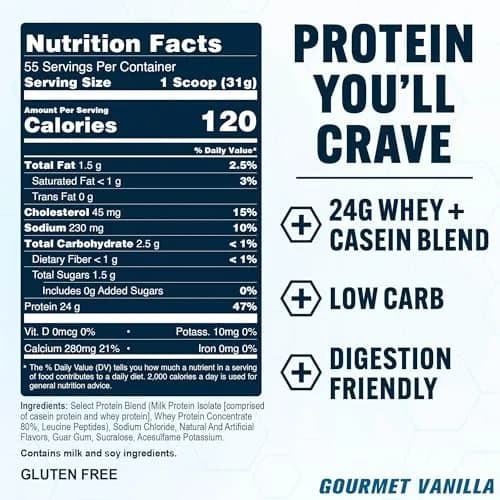 PEScience Select Protein Powder, Gourmet Vanilla, 55 Servings | High-Quality Milk & Casein Blend thumbnail 5