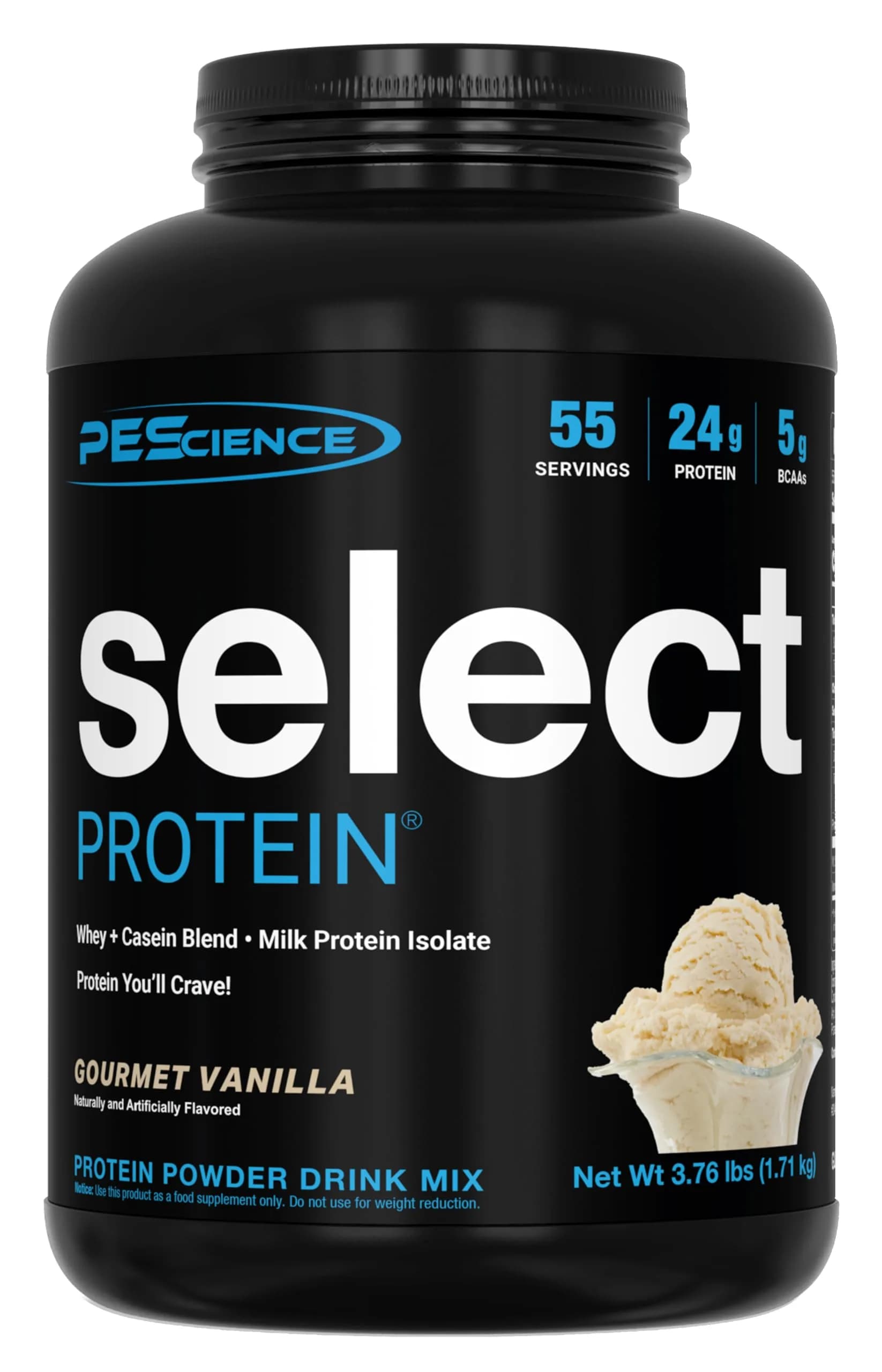 PEScience Select Protein Powder, Gourmet Vanilla, 27 Servings | Premium Milk Protein Blend for Lean Muscle — Gourmet Vanilla / 55 Servings