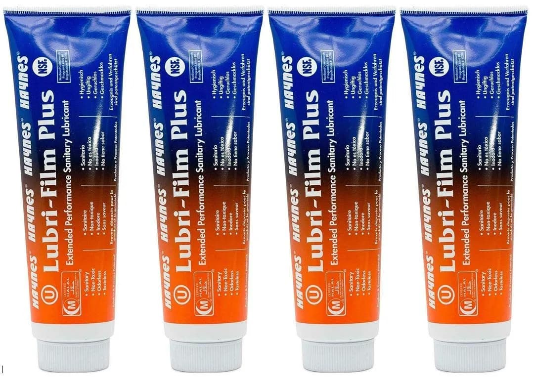 Haynes Lubri-Film Plus Food Grade Grease, 4 oz Tube Pack of 4 | Food Safe, FDA Ingredients, NSF H1 Certified — 4 Ounce