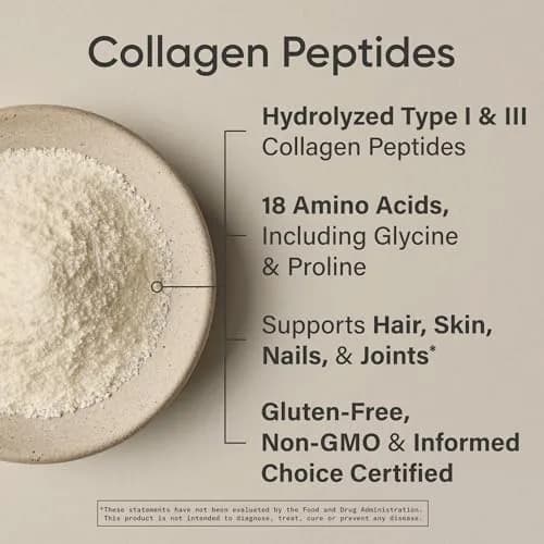 Sports Research Vanilla Collagen Peptides Protein Powder 480g (16.93oz) | 11g Type I & III Collagen per Scoop for Hair, Skin & Joints thumbnail 4