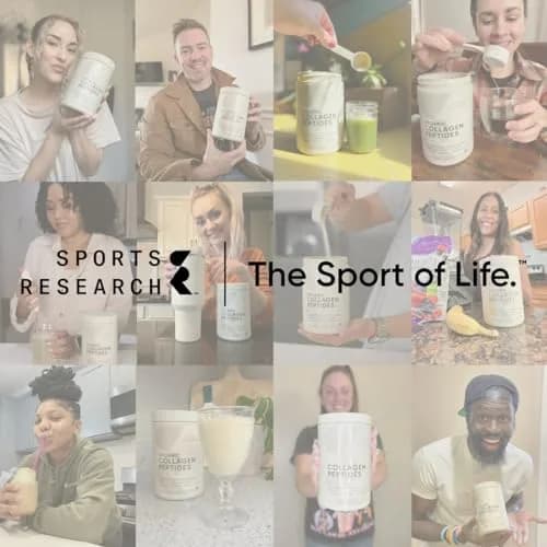 Sports Research Vanilla Collagen Peptides Protein Powder 480g (16.93oz) | 11g Type I & III Collagen per Scoop for Hair, Skin & Joints thumbnail 8