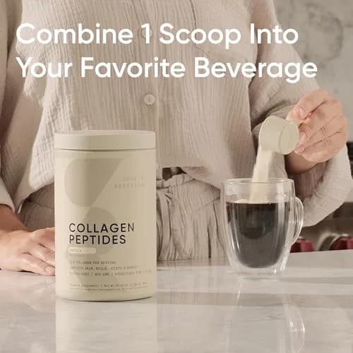 Sports Research Vanilla Collagen Peptides Protein Powder 480g (16.93oz) | 11g Type I & III Collagen per Scoop for Hair, Skin & Joints thumbnail 3