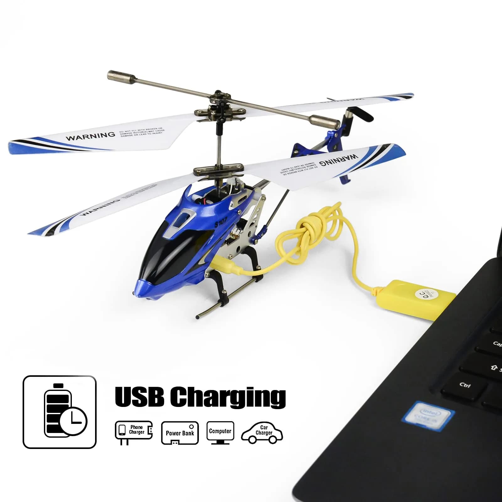 Cheerwing S107 Phantom Mini RC Helicopter Blue | 3-Channel Remote Control with Gyro System - view 7