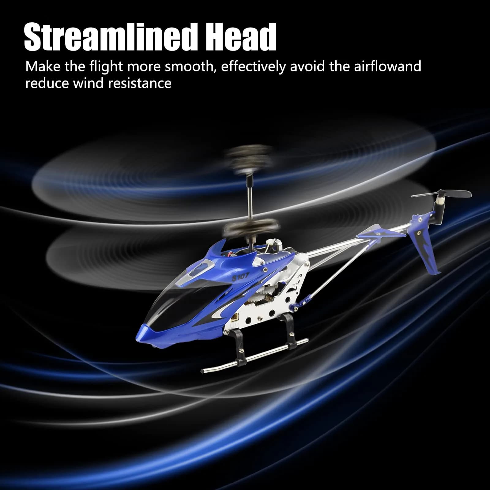 Cheerwing S107 Phantom Mini RC Helicopter Blue | 3-Channel Remote Control with Gyro System - view 4