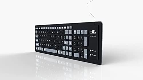 sungwoo Foldable Silicone Keyboard USB Wired Waterproof Rollup Keyboard Black+Grey | 103 Keys thumbnail 7