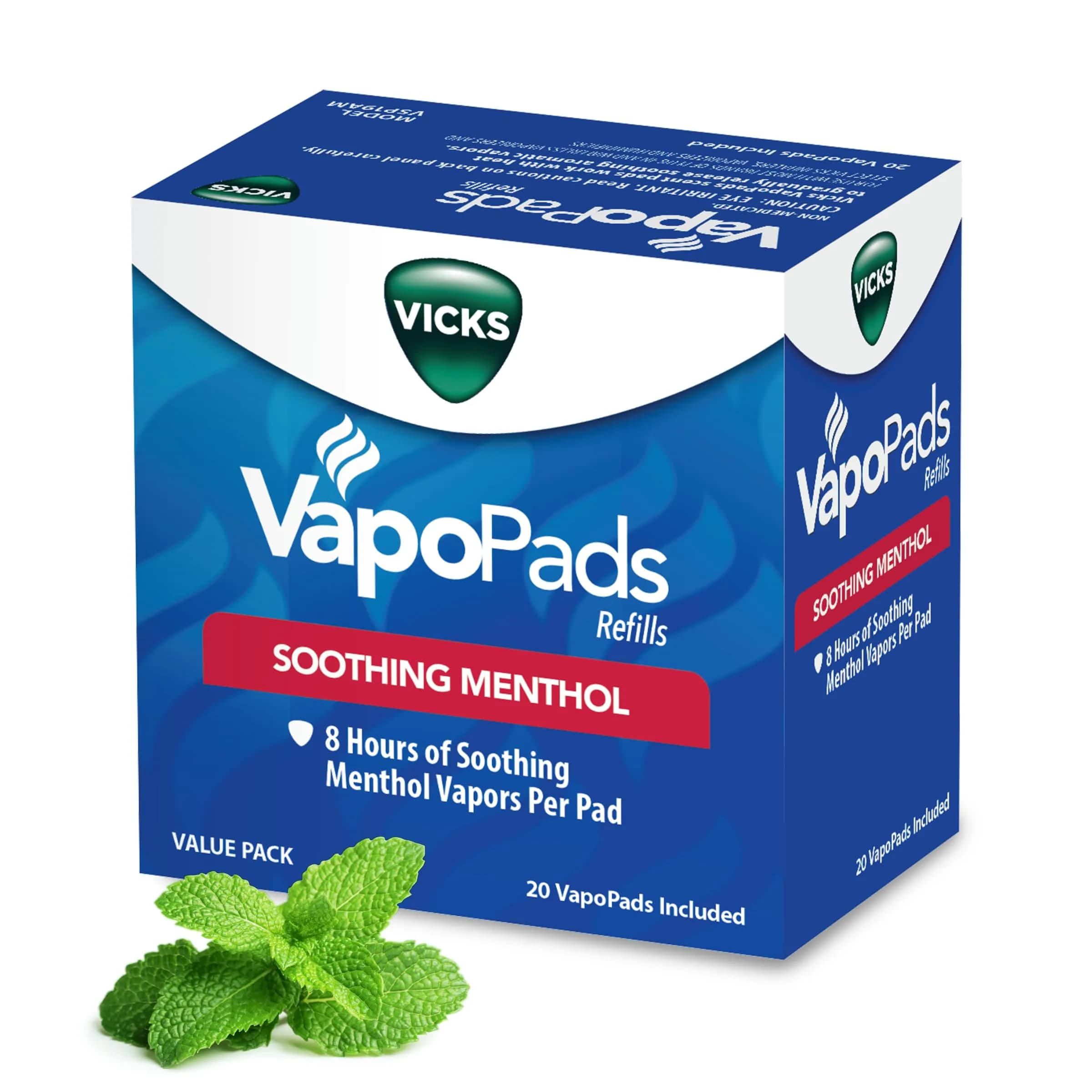 Vicks VapoPads Original Menthol Formula 20-Pack | Soothing Scent Pads for Congestion Relief - main product image