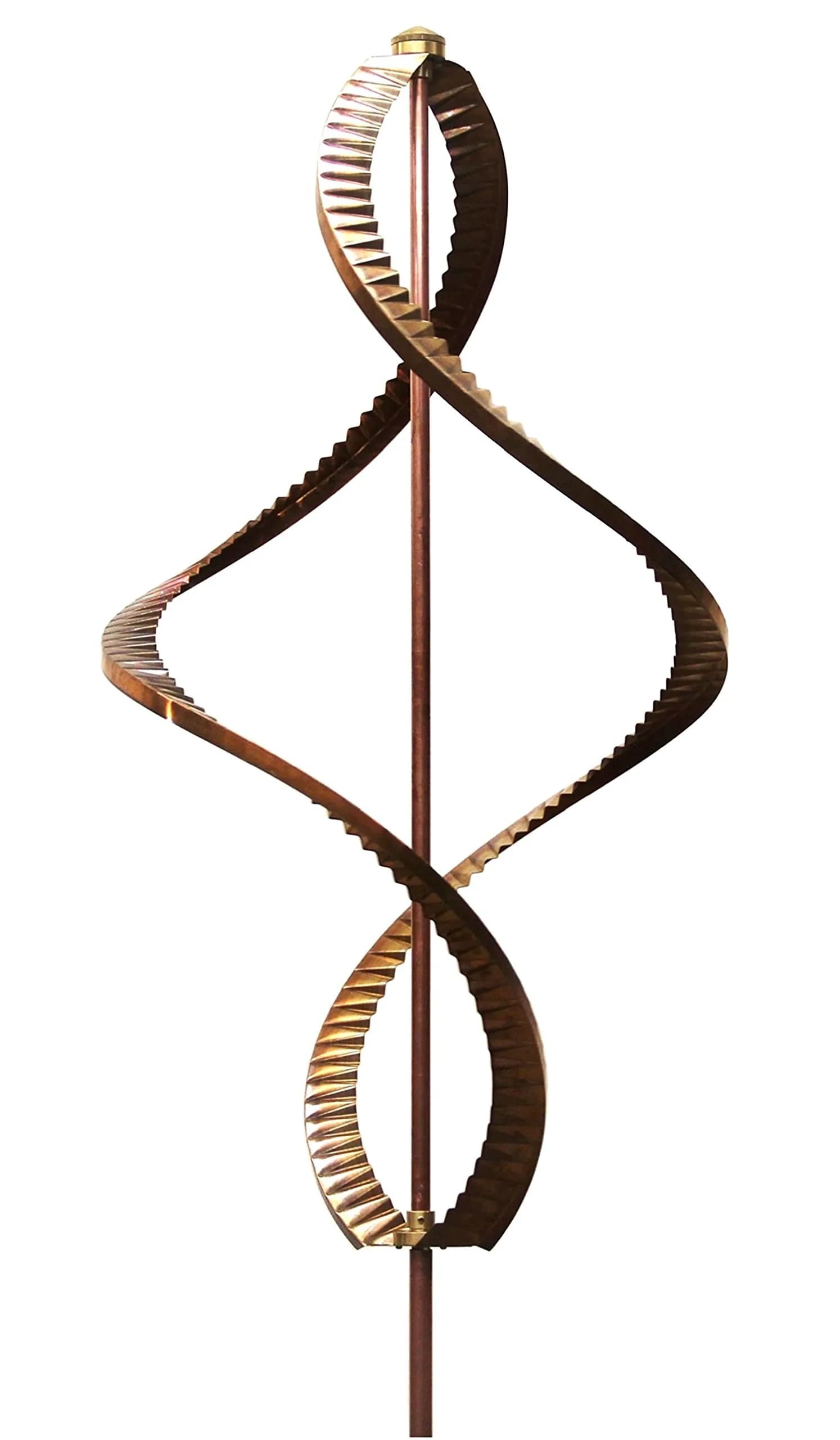 Stanwood Wind Sculpture Kinetic Dual Helix Copper | Heavy Duty Weatherproof Garden Art (7.5 ft) - main product image