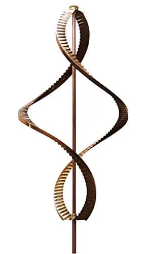 Stanwood Wind Sculpture Kinetic Dual Helix Copper | Heavy Duty Weatherproof Garden Art (7.5 ft) thumbnail 1