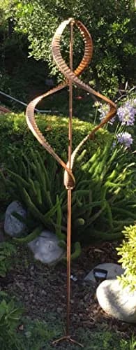 Stanwood Wind Sculpture Kinetic Dual Helix Copper | Heavy Duty Weatherproof Garden Art (7.5 ft) thumbnail 4