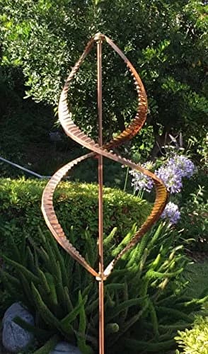 Stanwood Wind Sculpture Kinetic Dual Helix Copper | Heavy Duty Weatherproof Garden Art (7.5 ft) thumbnail 2