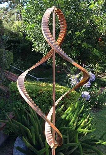 Stanwood Wind Sculpture Kinetic Dual Helix Copper | Heavy Duty Weatherproof Garden Art (7.5 ft) thumbnail 3