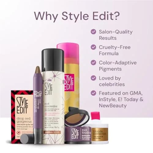 STYLE EDIT Root Touch Up Powder, Medium Blonde 0.14 oz | Instant Gray Concealment, No Residue, Made in USA thumbnail 5