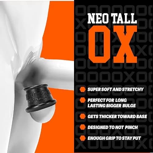 Oxballs NEO Tall Super-Stretchy Silicone Ball Stretcher Ring for Men - Black thumbnail 4