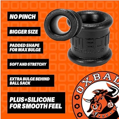 Oxballs NEO Tall Super-Stretchy Silicone Ball Stretcher Ring for Men - Black thumbnail 5