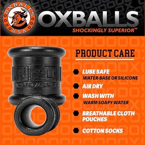 Oxballs NEO Tall Super-Stretchy Silicone Ball Stretcher Ring for Men - Black thumbnail 6
