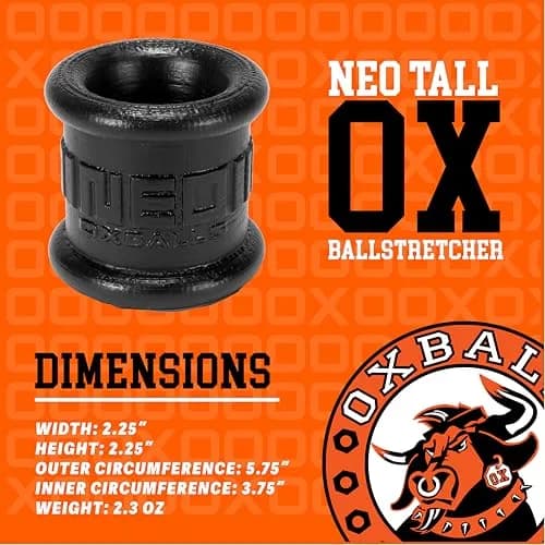 Oxballs NEO Tall Super-Stretchy Silicone Ball Stretcher Ring for Men - Black thumbnail 3
