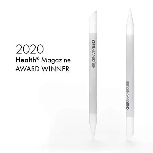 GERmanikure Glass Nail File & Cuticle Pusher Duo, White Nail File | Handcrafted Czech Glass for Natural & Acrylic Nails thumbnail 2