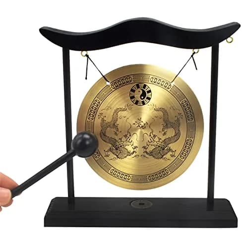 fengshuisale Zen Art Brass Desktop Gong H1303 19cm (7.5in) | Authentic Import for India thumbnail 4