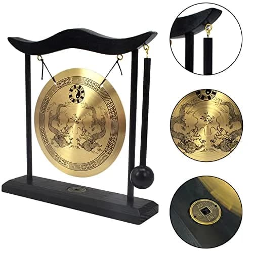 fengshuisale Zen Art Brass Desktop Gong H1303 19cm (7.5in) | Authentic Import for India thumbnail 5