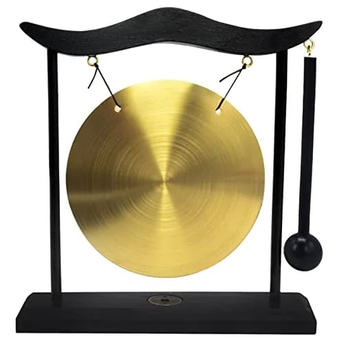 fengshuisale Zen Art Brass Desktop Gong H1303 19cm (7.5in) | Authentic Import for India thumbnail 6