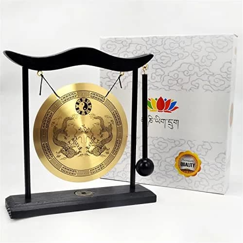 fengshuisale Zen Art Brass Desktop Gong H1303 19cm (7.5in) | Authentic Import for India thumbnail 7