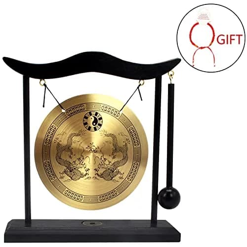 fengshuisale Zen Art Brass Desktop Gong H1303 19cm (7.5in) | Authentic Import for India thumbnail 2