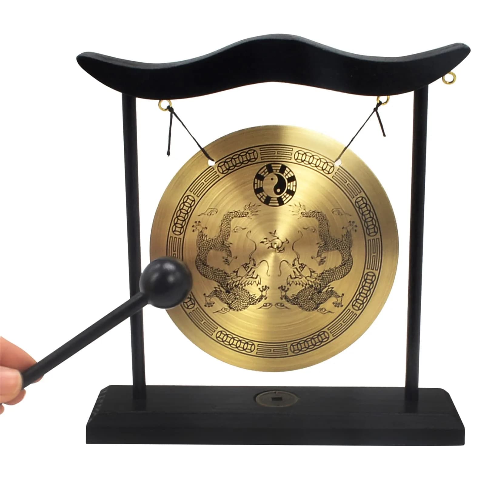 fengshuisale Zen Art Brass Desktop Gong H1303 19cm (7.5in) | Authentic Import for India - view 4