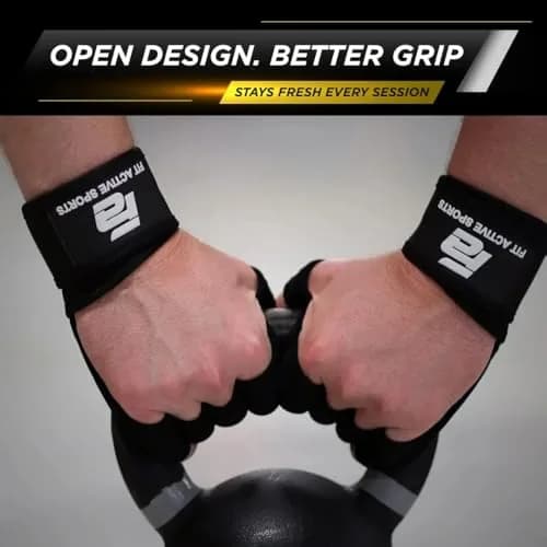 Fit Active Sports Ventilated Workout Gloves with Built-In Wrist Wraps, XS | Full Palm Protection & Wrist Support thumbnail 5