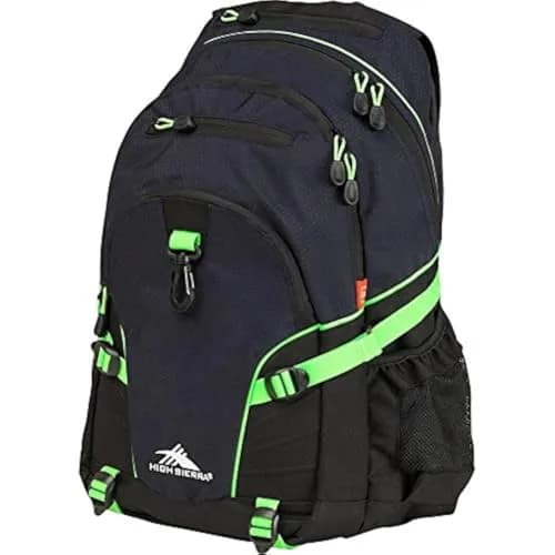 High Sierra Loop Backpack, Travel or Work Bookbag with Tablet Sleeve, One Size, Midnight Blue/Black/Lime thumbnail 1