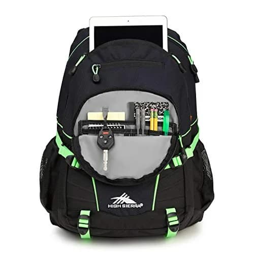High Sierra Loop Backpack, Travel or Work Bookbag with Tablet Sleeve, One Size, Midnight Blue/Black/Lime thumbnail 2