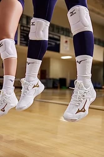 Mizuno Elite 9 SL2 Volleyball Kneepad White Large | Low Profile, Moisture-Wicking Fit thumbnail 4
