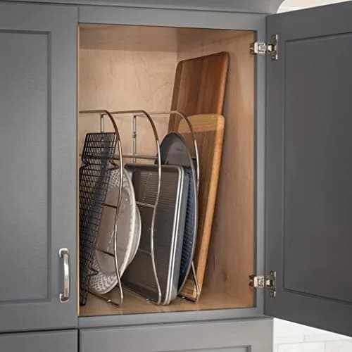 Hardware Resources TD12-PC Bakeware Organizer, Polished Chrome | Sturdy Wire Storage Rack for Kitchen thumbnail 2