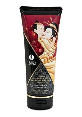 Shunga Kissable Massage Cream, Sparkling Strawberry Wine, 200ml | Edible, Moisturizing & Long Lasting thumbnail 1