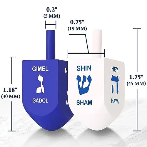 Zion Judaica Ltd Last Minute Complete Hanukkah Menorah Kit - 9" Menorah, 44 Candles, Dreidels, Gelt, Guide | Judaica Gift thumbnail 3