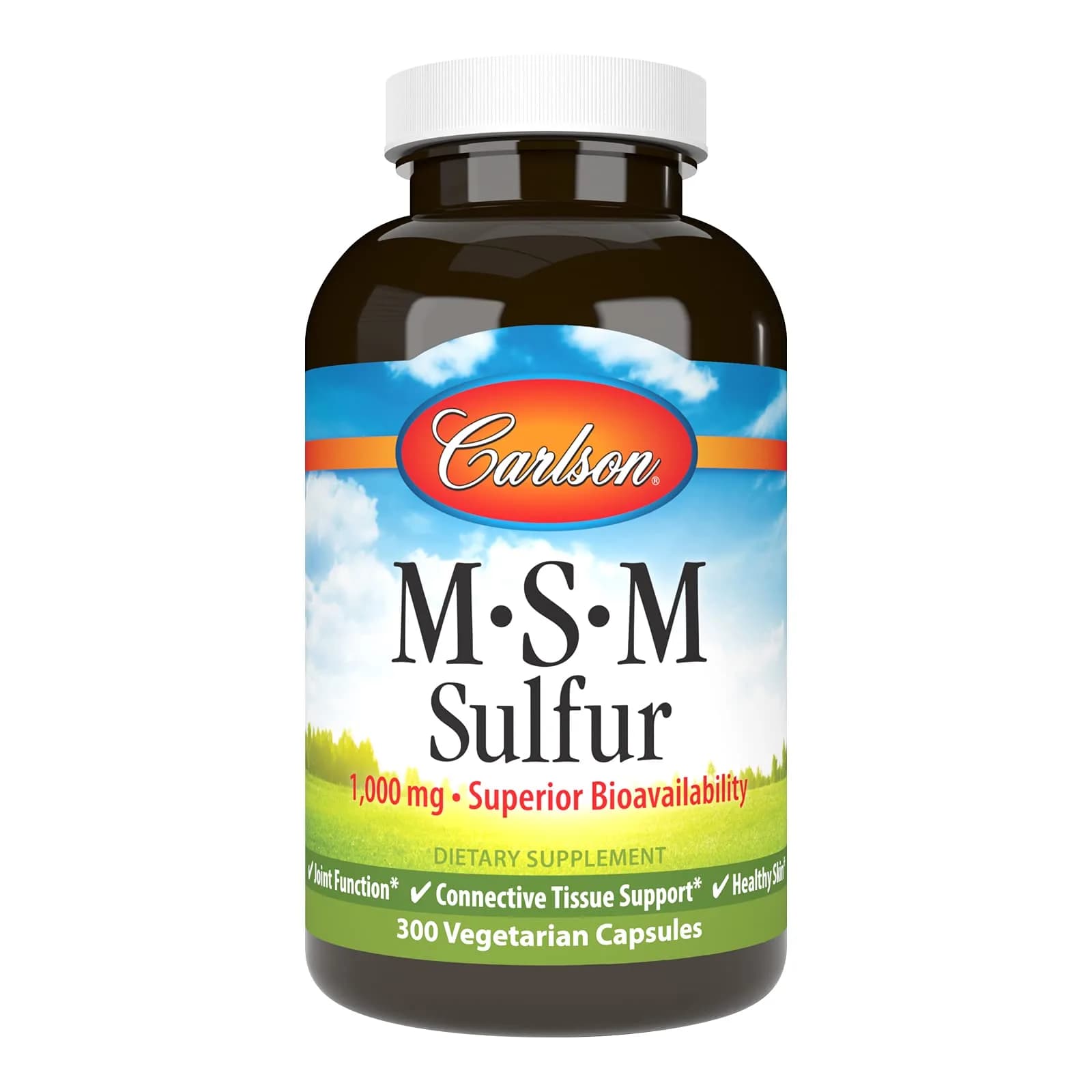 Carlson M-S-M Sulfur 1000 mg | Vegetarian Capsules for Joint & Skin Health