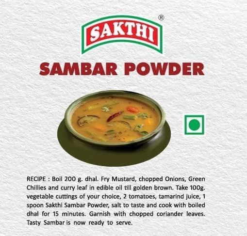 SAKTHI Sambar Powder 500 g (17.63 oz) | Authentic Indian Spice Blend for Flavorful Dishes thumbnail 3
