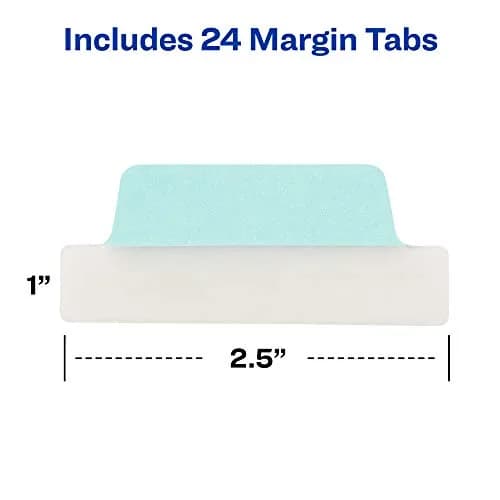 Avery Margin Ultra Tabs® 2.5" x 1" Repositionable Pastel 24 Tabs | Clear Adhesive for Book & Document Marking thumbnail 8