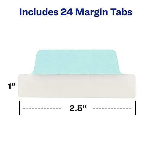Avery Margin Ultra Tabs® 2.5" x 1" Repositionable Pastel 24 Tabs | Clear Adhesive for Book & Document Marking thumbnail 3