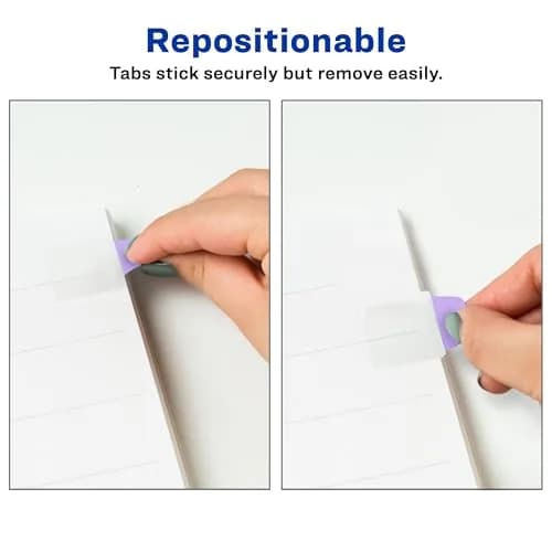 Avery Mini Ultra Tabs, 1" x 1.5" Repositionable, 40 Pastel Tabs | Durable, Repositionable Office & School Labels thumbnail 3