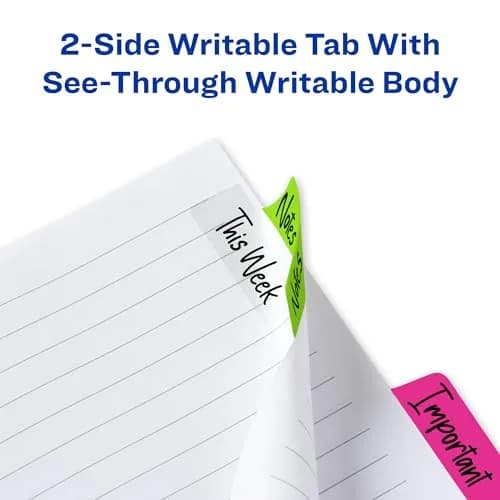 Avery Margin Ultra Tabs, 2.5" x 1", 24 Neon Repositionable Tabs | Fits Margins, Repositionable, Neon Colors thumbnail 5