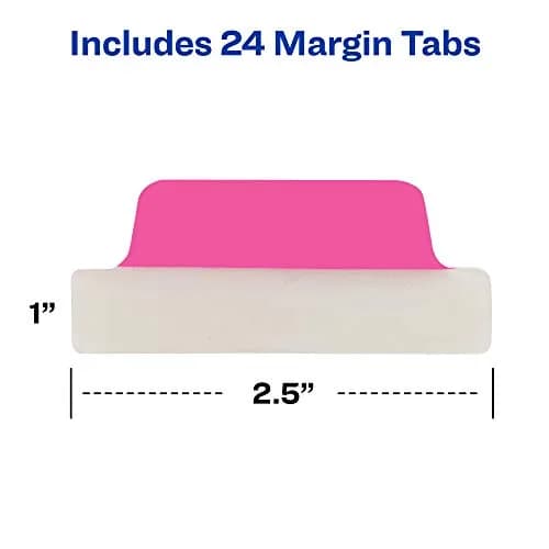 Avery Margin Ultra Tabs, 2.5" x 1", 24 Neon Repositionable Tabs | Fits Margins, Repositionable, Neon Colors thumbnail 7