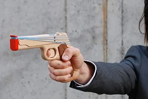 Elastic Precision Model 1911 Rubber Band Gun - Hardwood, Semi-Automatic Action, Walnut Grips (8.75" L x 5.25" H x 1.25" W) thumbnail 2